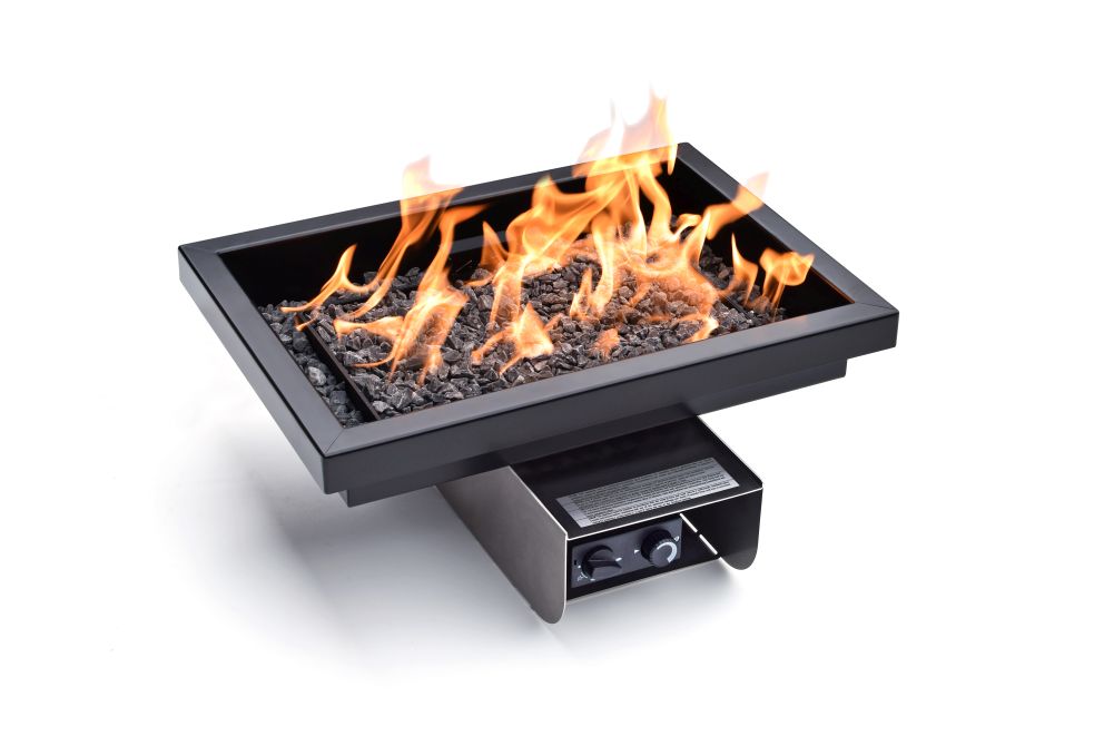 Fire Pit Insert Black with Profile Edge 49×49 cm Terras & Co