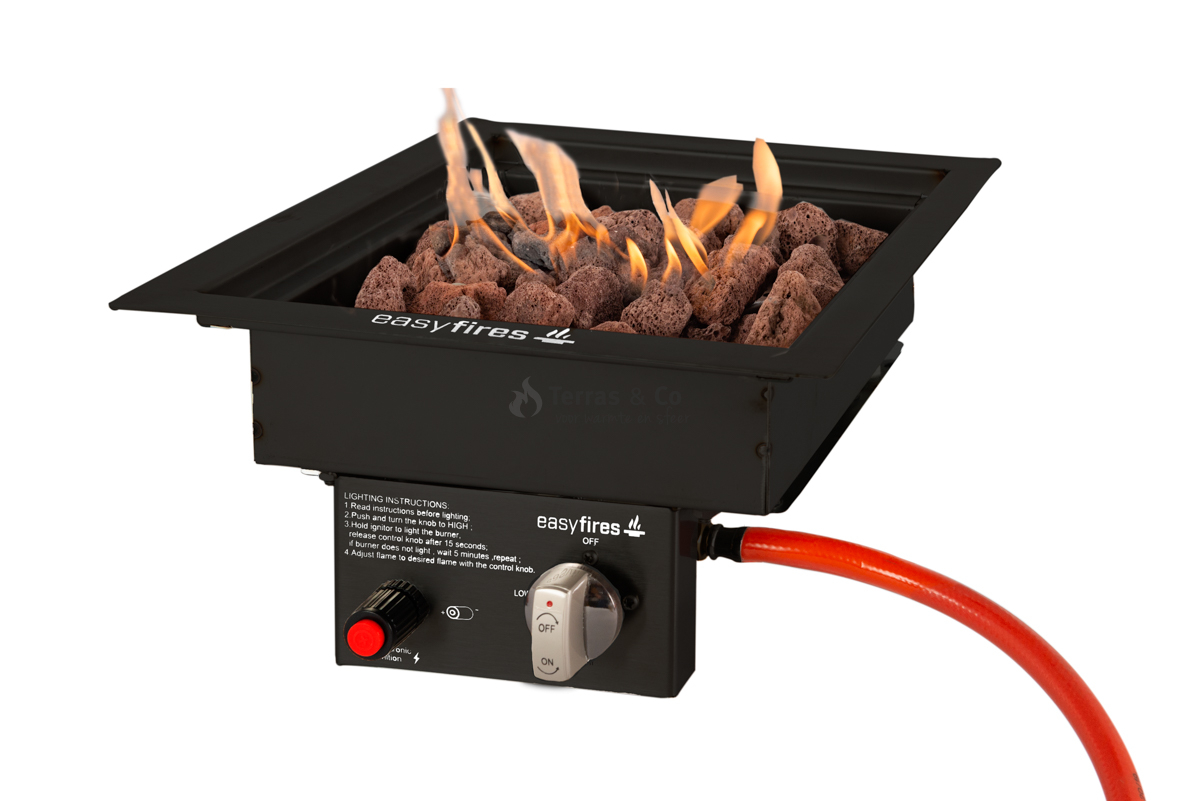 EasyFires Fire pit insert kit Black Flat 30×30 cm Terras & Co